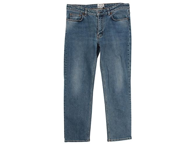 Vaqueros de corte recto Row de Acne Studios en denim de algodón azul 
