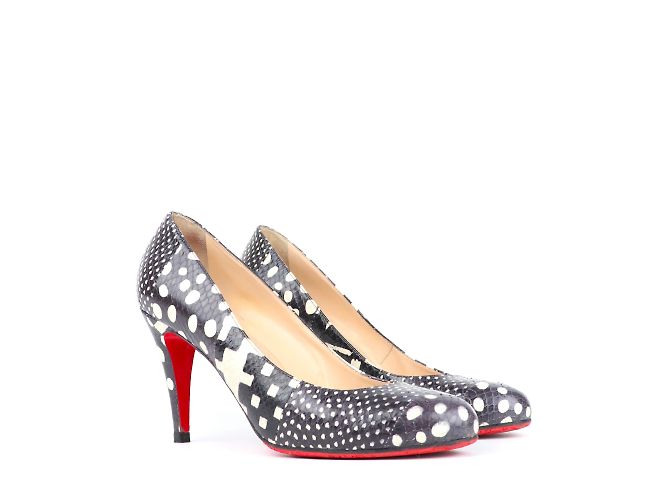 Christian Louboutin LOUBOUTIN - Plum pumps in black and white python (T40)
