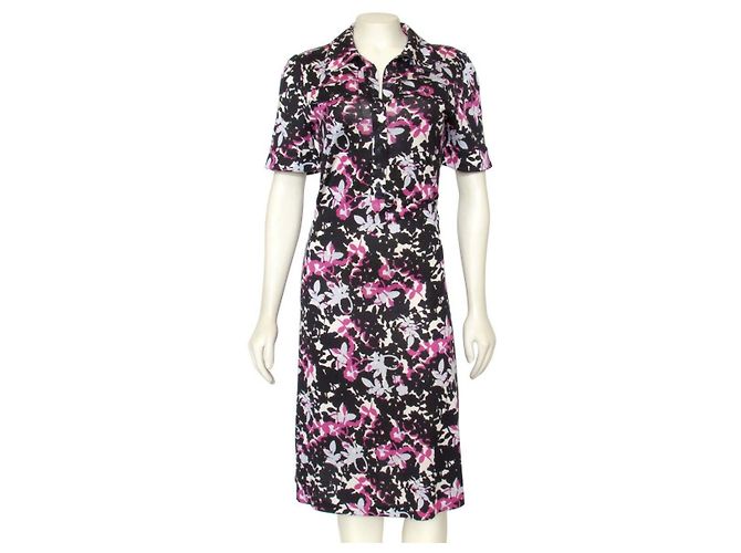 Diane Von Furstenberg DvF Vintage Polly Dee Seidenhemdkleid Mehrfarben