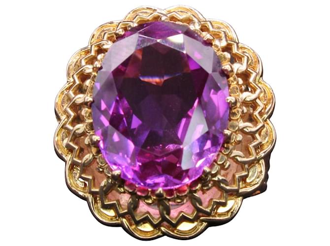 Autre Marque Yellow gold purple topaz ring 18 carats Gold hardware  ref.904022