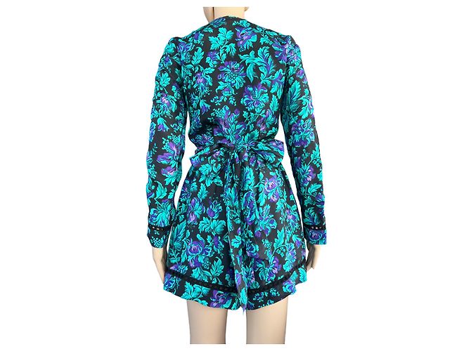 Zimmermann Seidenstrampler Blumenmuster Schwarz Blau