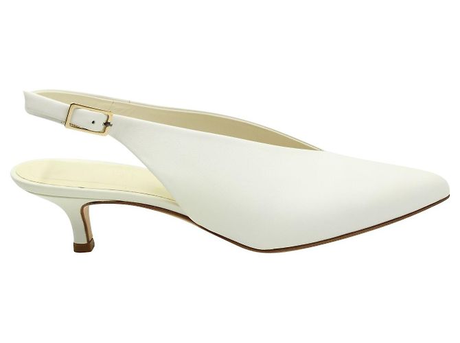 Tibi Lia Weiße Slingback-Kitten-Heels