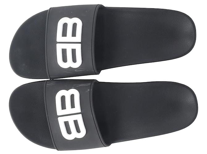 Balenciaga Pool BB Wedge Slide Sandalen aus schwarzem Gummi  ref.904311