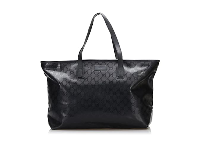 GUCCI Supreme Black トートバッグ GUCCI GG Supreme Monogram Web Tote Black Grey 1687724