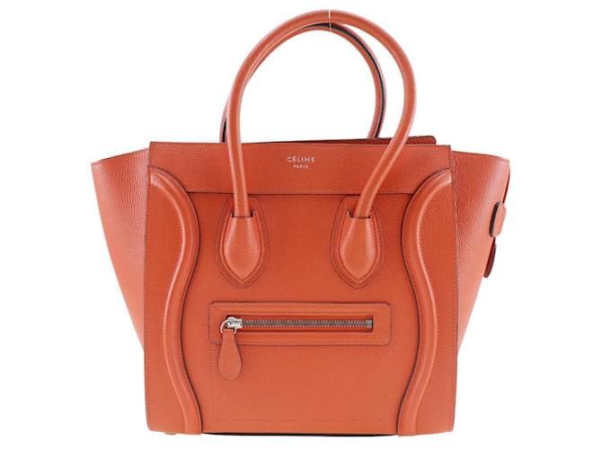 Céline Luggage Orange Leather  ref.905136