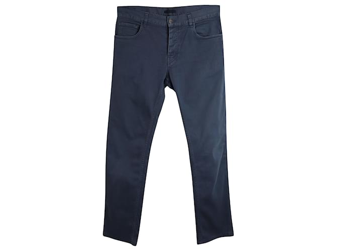 Prada Slim Fit Jeans in Navy Cotton Blue Navy blue  ref.905440