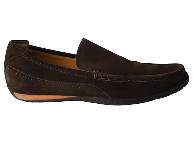 Klassische Hermès-Loafer aus braunem Wildleder Schweden  ref.905452