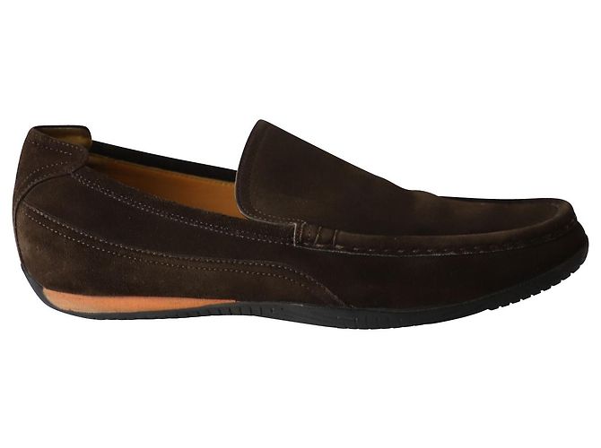 Hermès Mocassins Hermes Classic en Daim Marron