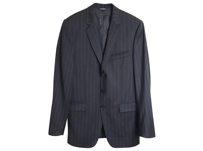 Dolce & Gabbana Classic Pin Stripe Blazer in Black Wool