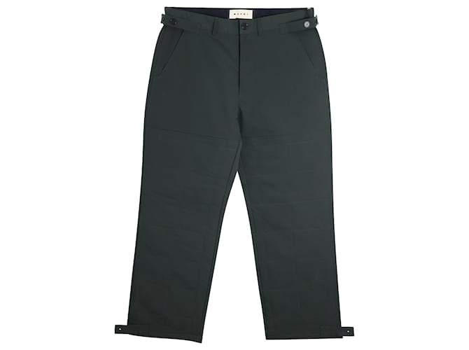 Marni Trousers in Dark Green Polyester  ref.905459