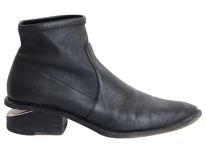 Alexander Wang Kori Stretch Ankle Boots in Black Leather