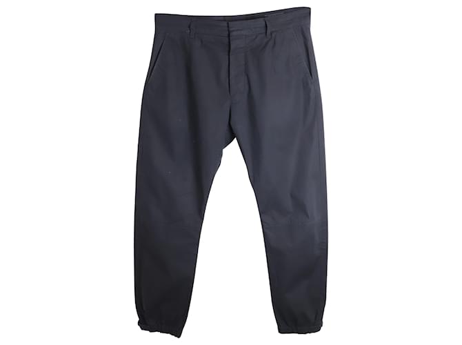 Prada Tapered Trousers in Gray Cotton Grey  ref.905463
