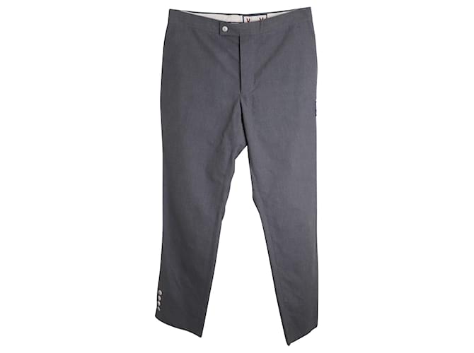 Moncler Tailored Trousers in Gray Cotton Grey  ref.905466