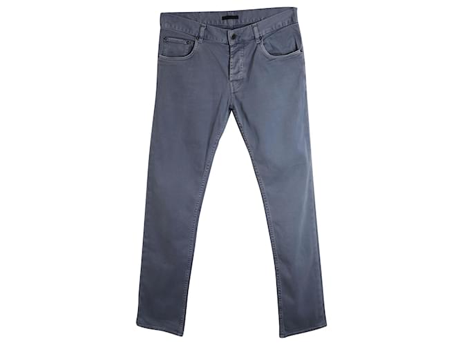 Jeans Prada Slim Fit in Denim di Cotone Azzurro Blu Blu chiaro  ref.905478