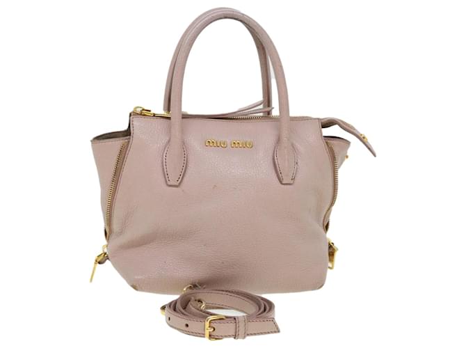 Miu Miu Hand Bag Leather 2way Pink Auth am4258  ref.905601