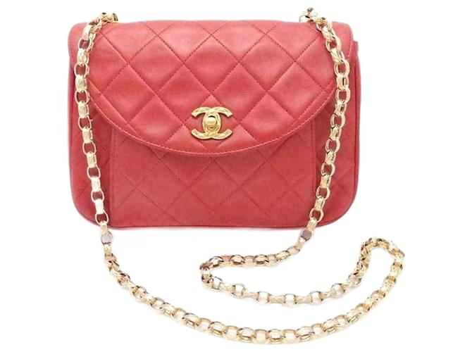 Chanel Matelassé Red Leather  ref.905648