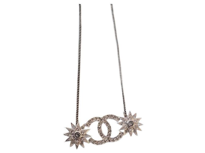 Colar Estrela Chanel Hardware prateado
