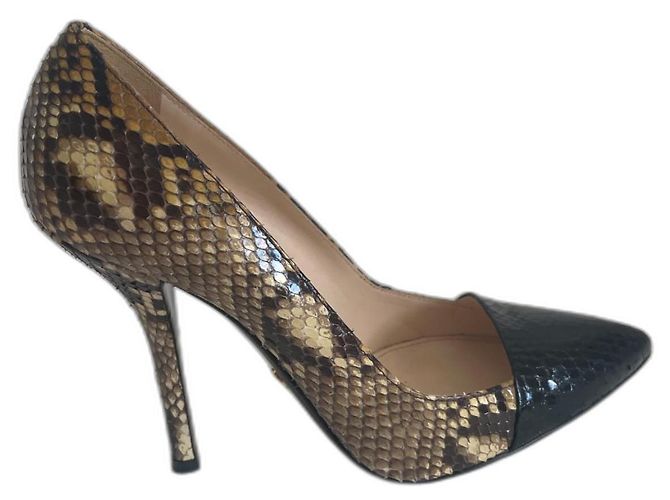 Prada Python Leder Absatzschuhe 38 Mehrfarben 