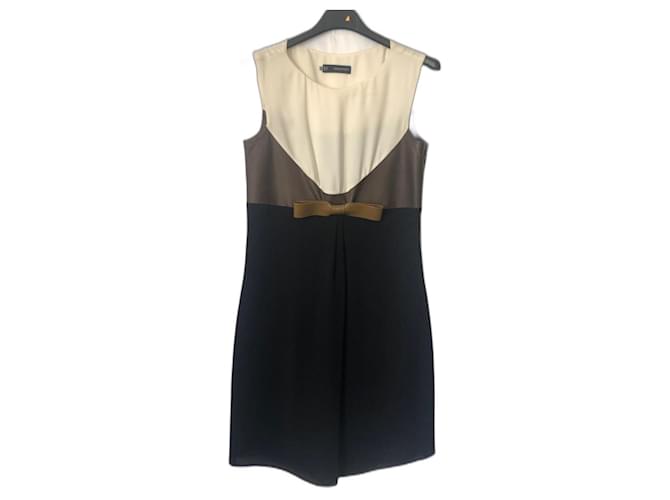 Dsquared2 Dresses Brown Black Beige Silk Patent leather  ref.905762