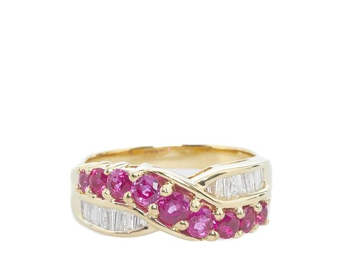 & Other Stories 18K Ruby & Diamond Ring Golden Metal Gold  ref.905785