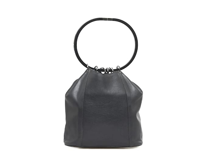 Gucci Leather Ring Handle Bag 001 3733 Black Pony-style calfskin  ref.905797