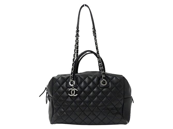 Chanel Matelassé Black Leather  ref.906024