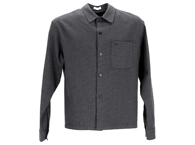 Camisa de botão Dior em cinza escuro Laine Lã  ref.906393