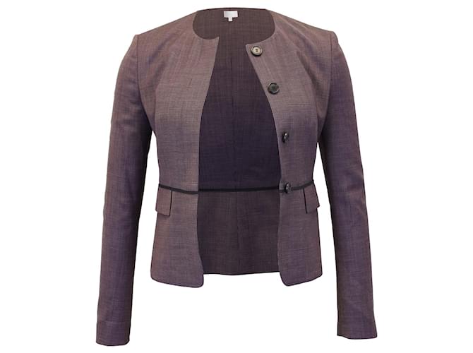 Boss Hugo Boss Jokile Microcheck Suit Jacket in Purple Polyester  ref.906415