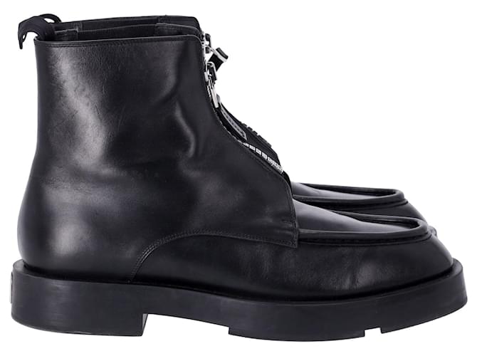 Givenchy Squared Zip Ankle Boots aus schwarzem Leder  ref.906420