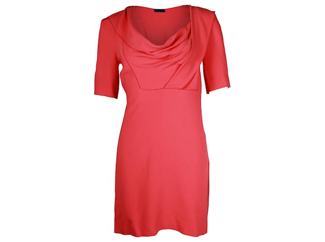 Roland Mouret Cowl Neck Mini Dress in Coral Viscose Cellulose fibre  ref.906437