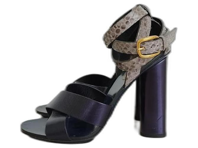 Gucci Leather Python Sandals Purple 