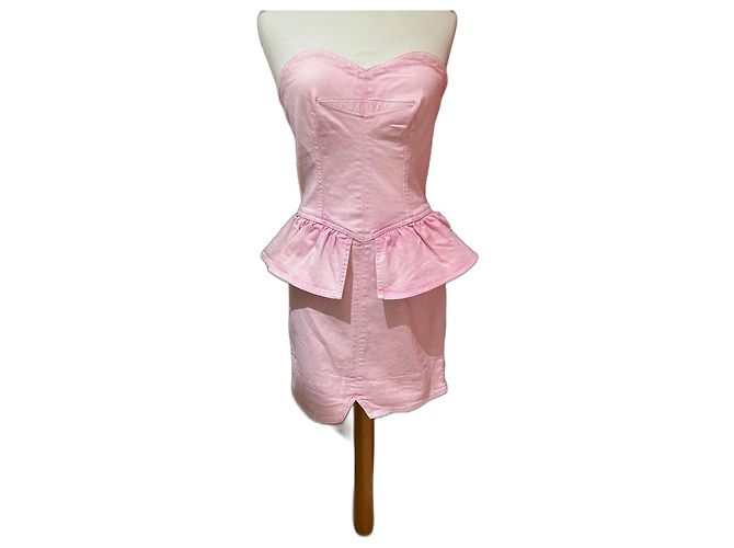 Vestido strapless rosa Isabel Marant de algodón