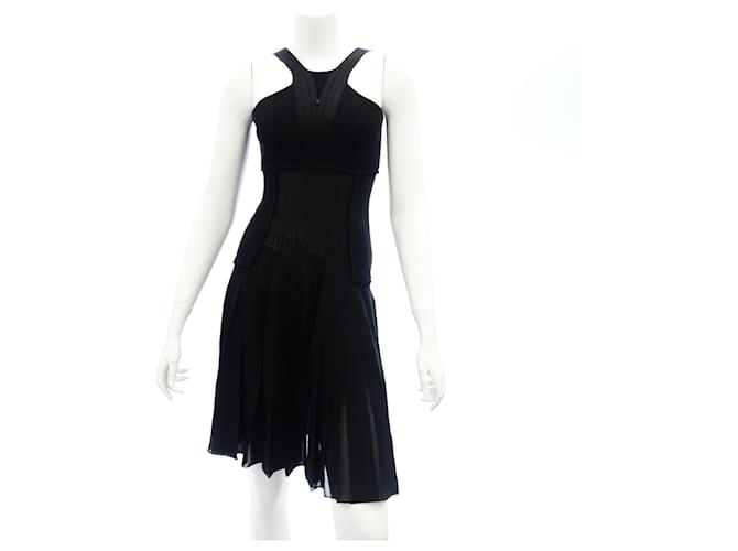 Chanel dress Black Cotton Nylon Rayon  ref.906468