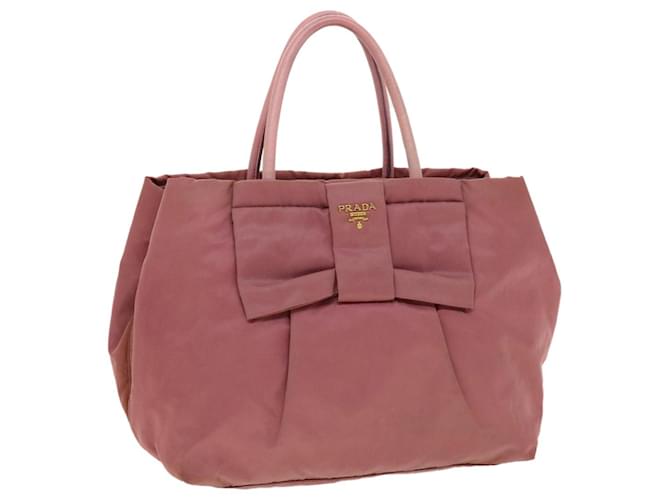 PRADA Hand Bag Nylon Pink Auth 40963  ref.906515
