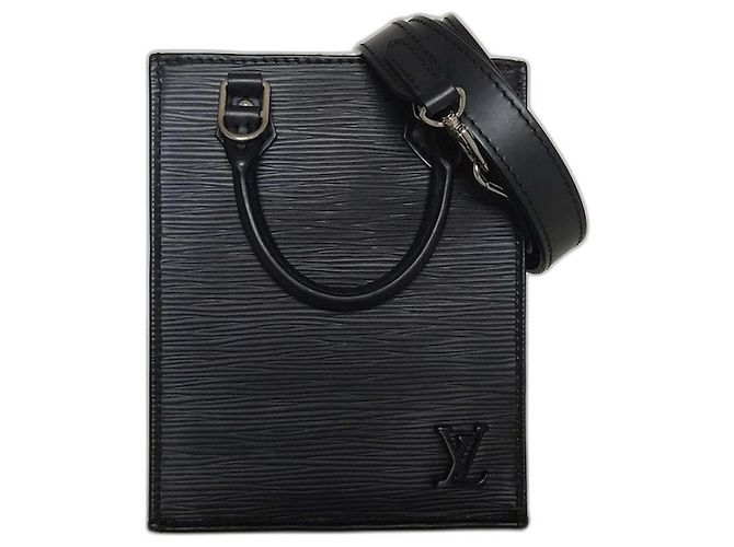 Bolso Louis Vuitton Nano Flat de cuero epi negro