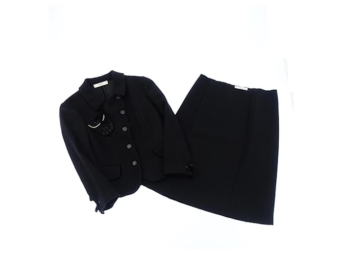 Prada Skirt Set Black Wool  ref.907187