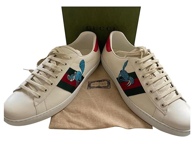 Ace sneakers Gucci Beige Pelle  ref.907195