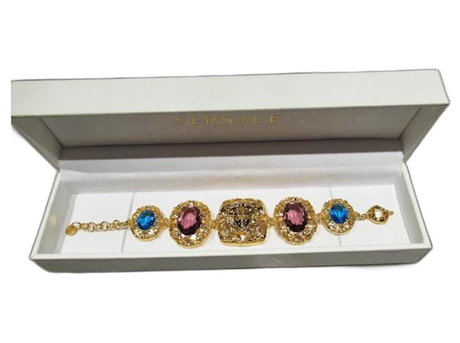 Bracelete Versace Medusa raro Dourado Banhado a ouro  ref.907201