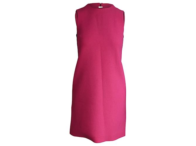 Vestido recto sin mangas de Victoria Beckham en lana rosa  ref.908172