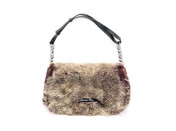 Dior Fur Malice Shoulder Bag Brown  ref.908258