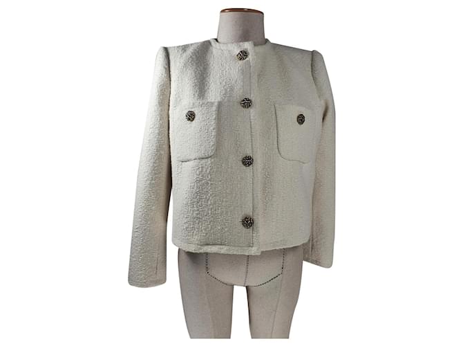 Ba&Sh Vestes Coton Tweed Blanc  ref.908282