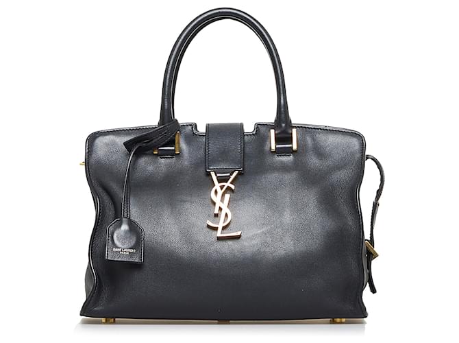 Saint Laurent Monogram Cabas Downtown Leather Baby Black