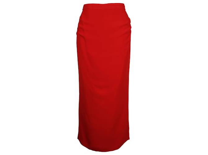 Autre Marque Nº21 High Waist Midi Pencil Skirt in Red Viscose Acetate Blend Cellulose fibre  ref.908864
