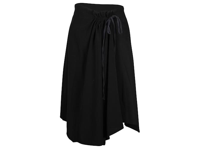 Ann Demeulemeester Drawstring Gathered Skirt in Black Wool  ref.908924