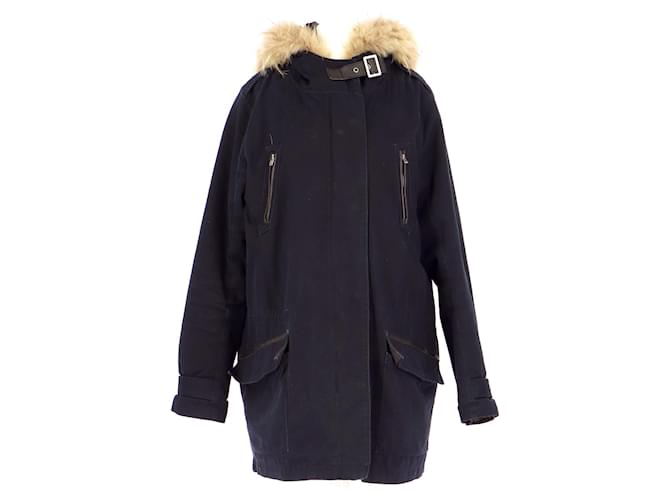 Maje Puffy jacket / Parka Navy blue Cotton  ref.908984
