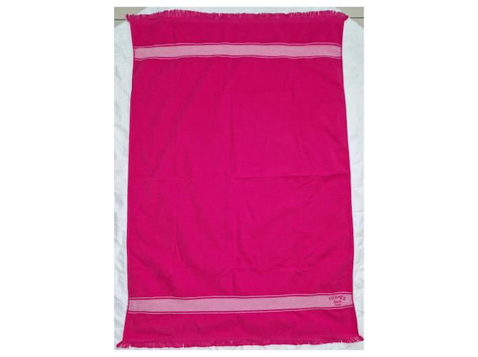 Drap de plage Yachting Hermès Fuschia Coton  ref.909002