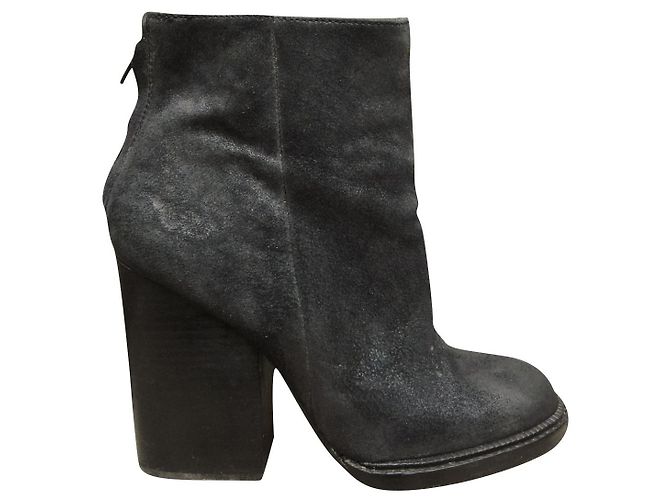 Ash Leather Ankle Boots Black 38