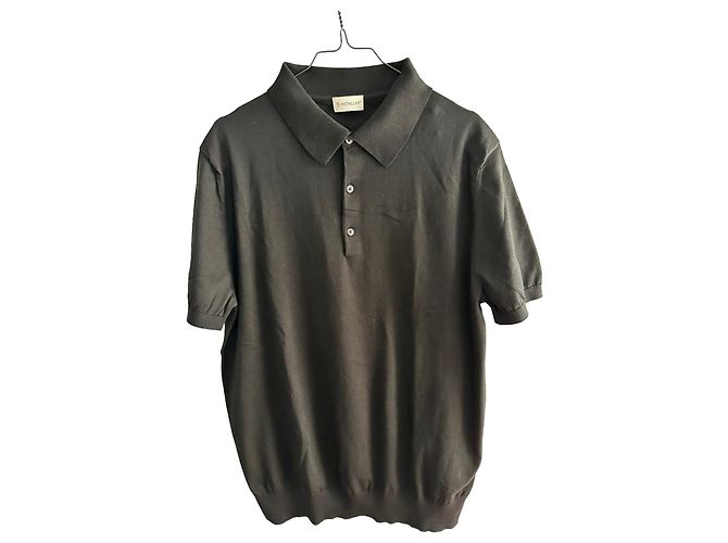 Moncler Polo en maille de coton noir