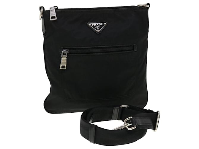 Prada, Bags, Auth Prada Nylon Black Crossbody Bag