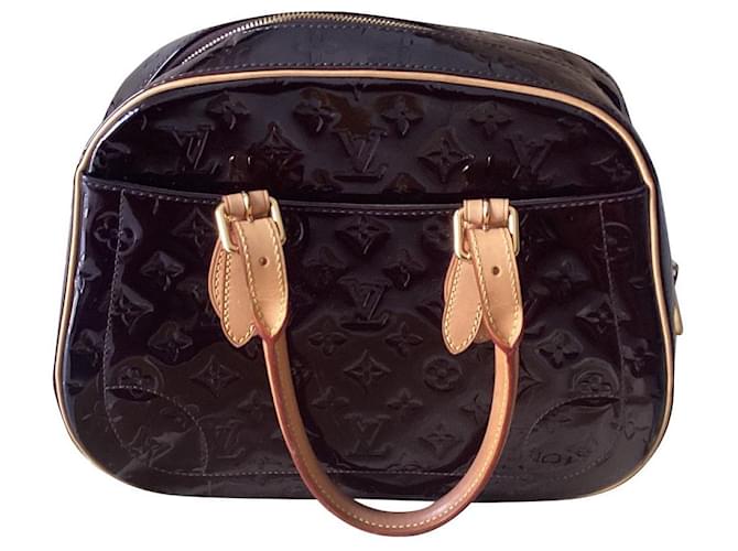 Louis Vuitton Summit-gefütterte Tasche mit Tragegriff oben Lila Lackleder  ref.909284